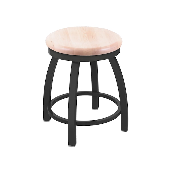 18" Swivel Vanity Stool, Pewter Finish, Nat Maple Seat